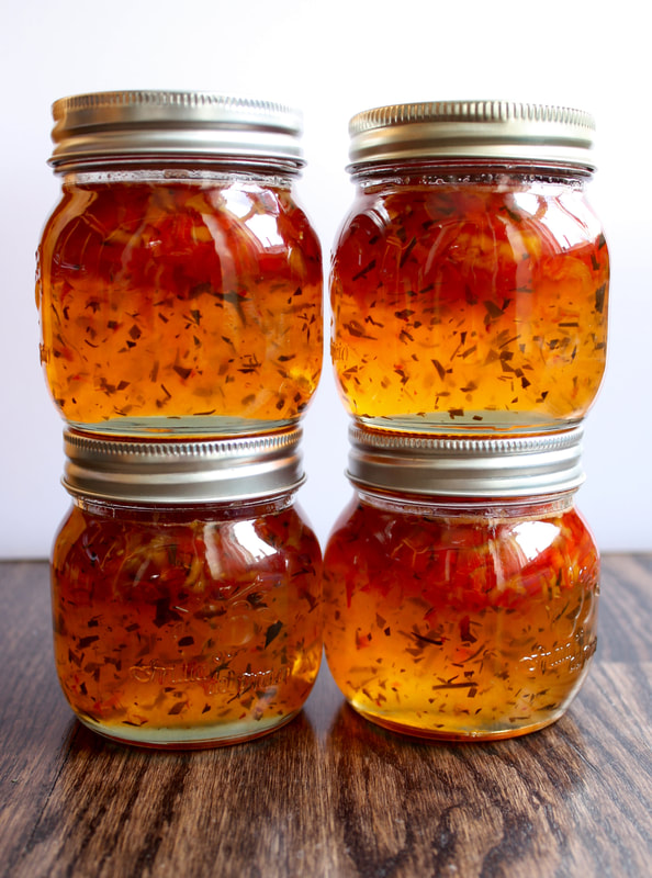 jars of lime leaf jelly