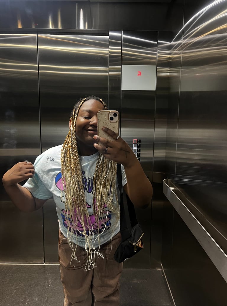 Mirror selfie in elevator