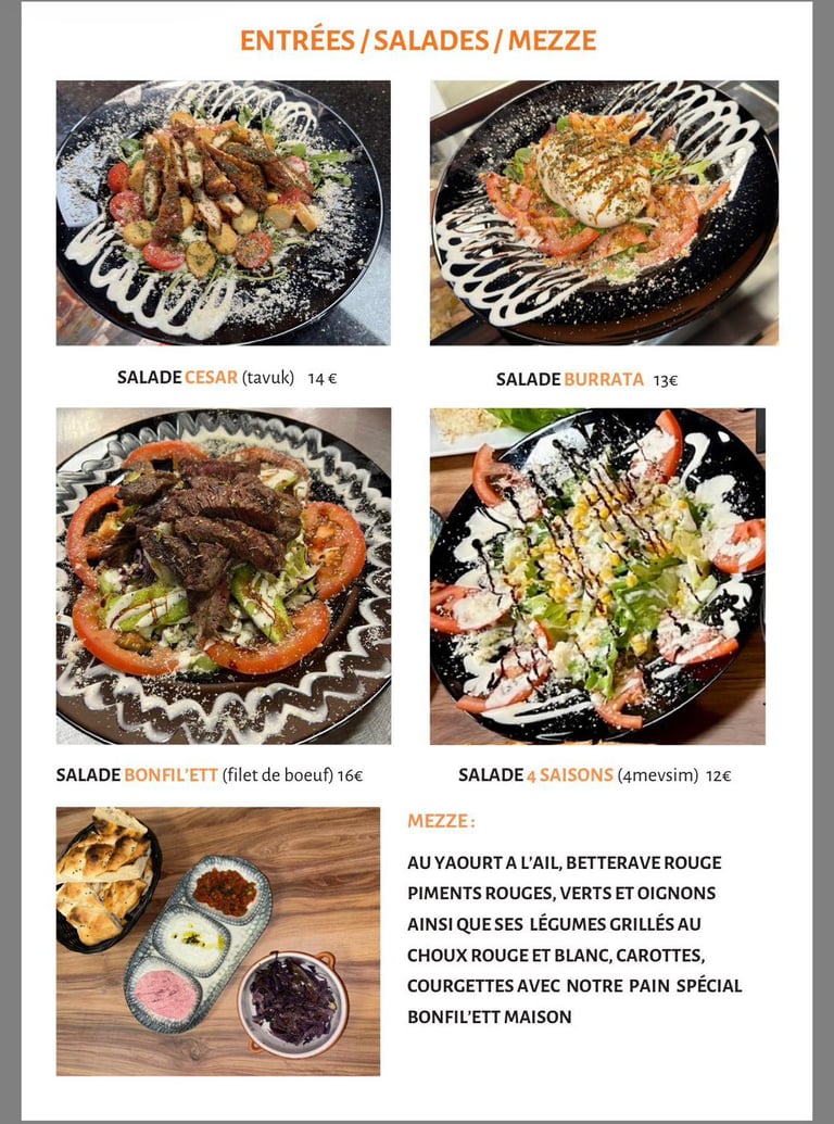 Image de la carte de Bonfil'ett avec les plats fait maison