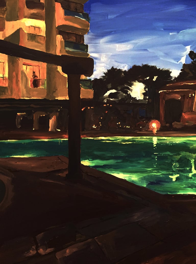 Early Evening by the Pool by Wojnowski