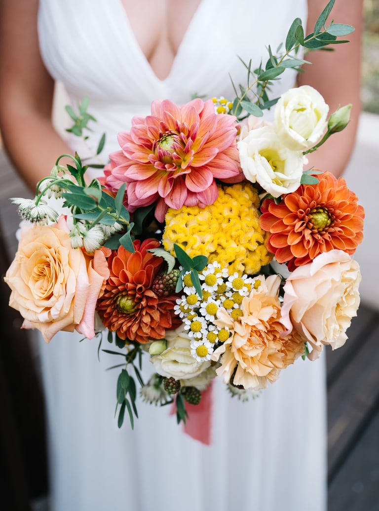 bouquet de mariée très coloré