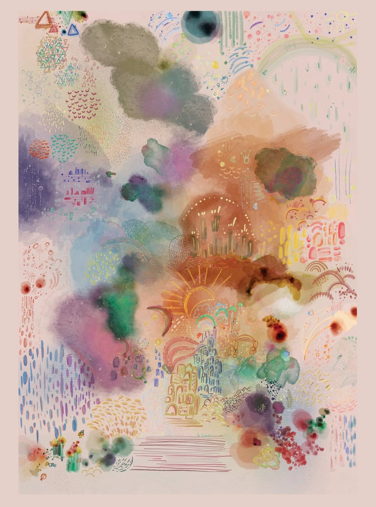 paysage coloré et onirique 