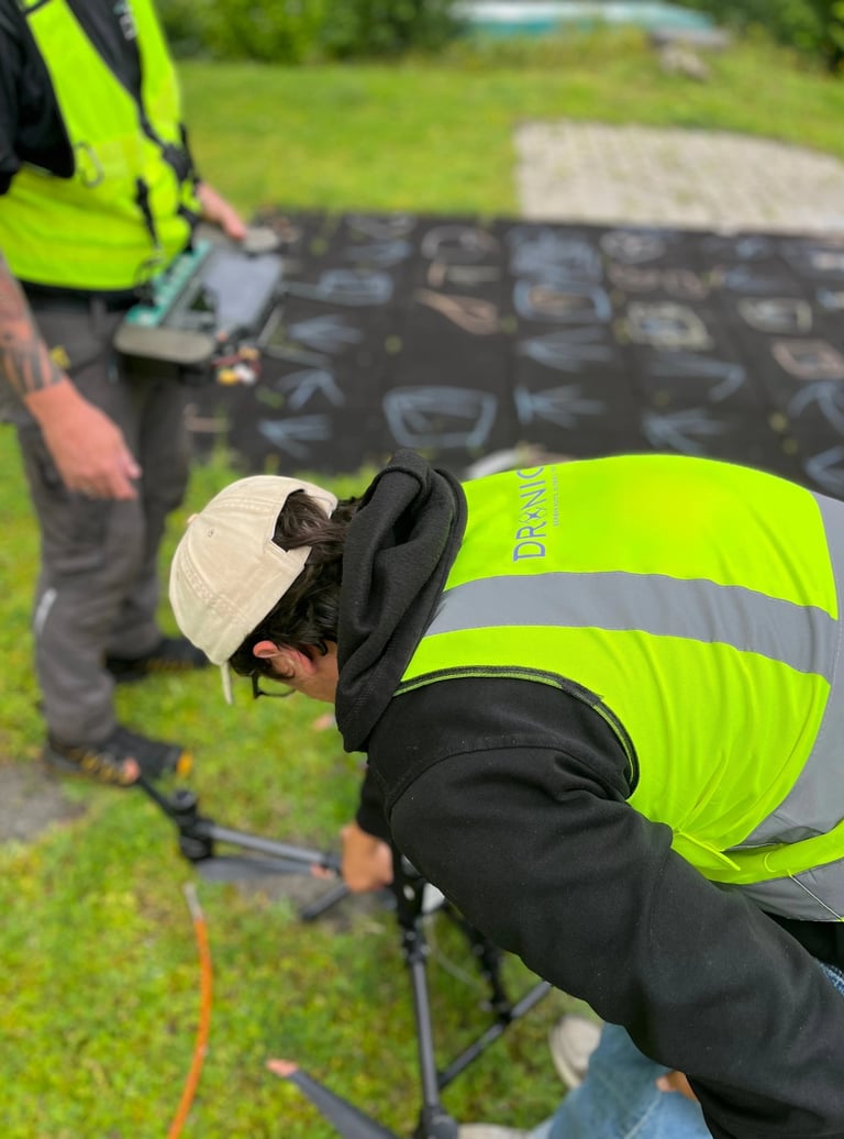 DRONICE Drone pilot on building cleaning site