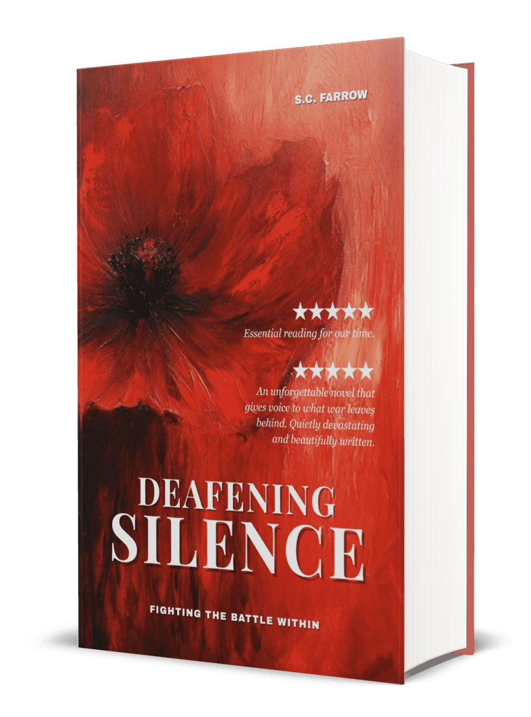 Book cover featuring an oil painting of a red poppy in bloom