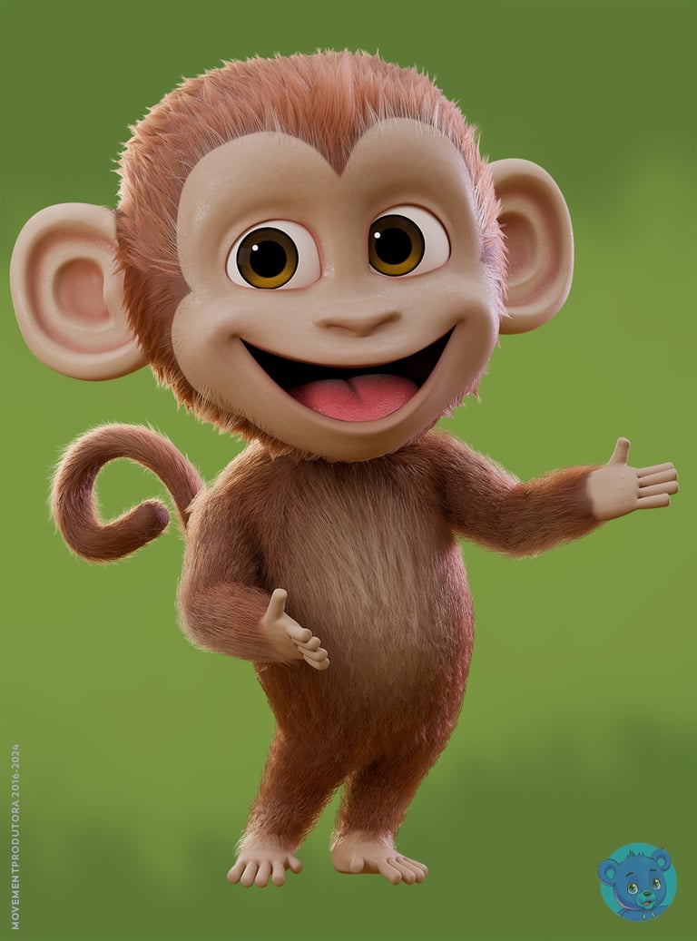 Mascote 3D exclusivo desenvolvido pela Produtora Movement