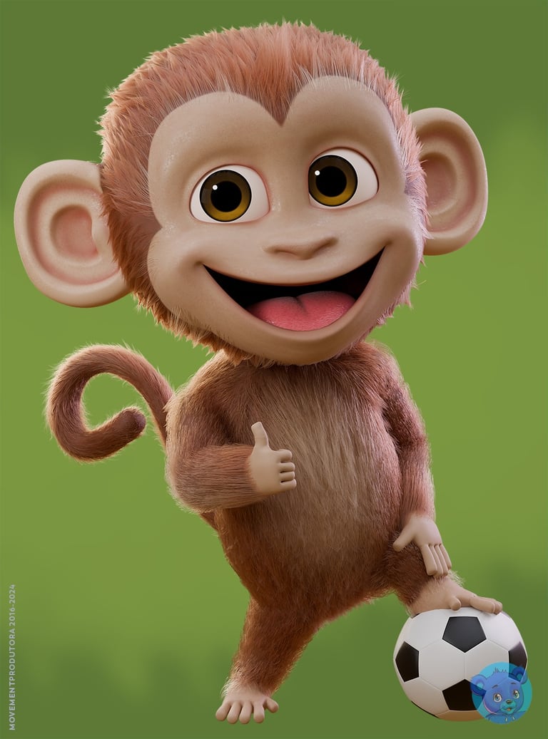 Mascote 3D exclusivo desenvolvido pela Produtora Movement