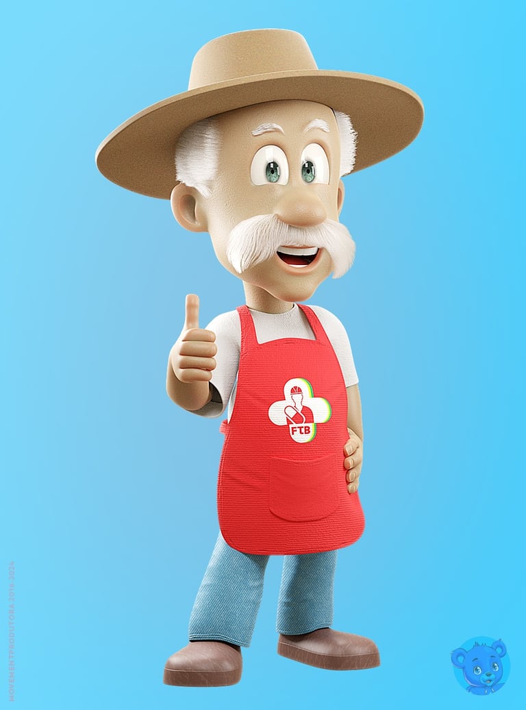mascote 3D personagem 3D
