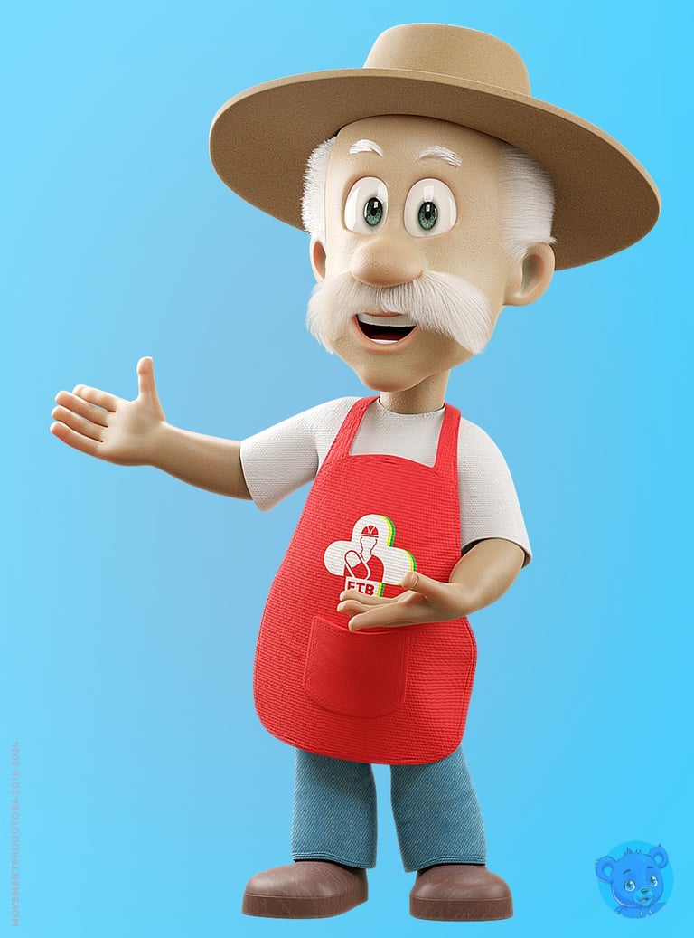 mascote 3D personagem 3D