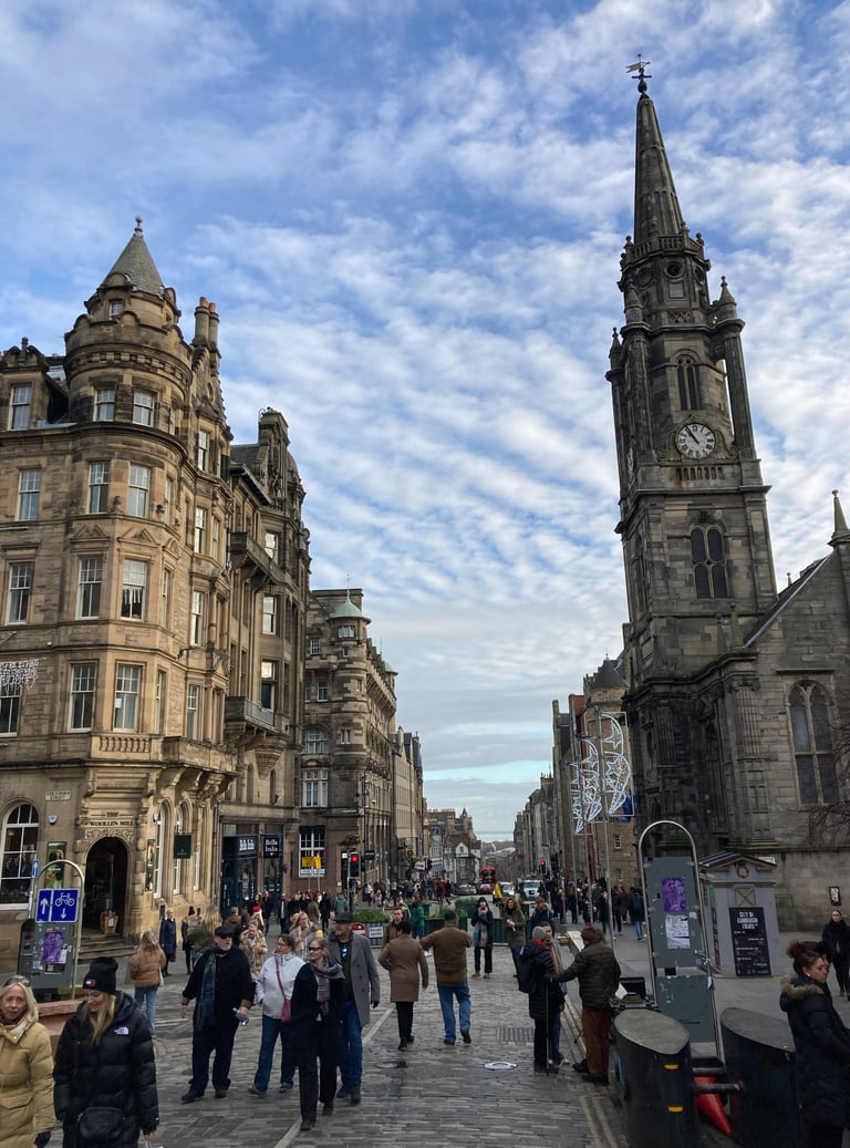 Royal Mile, Castle end in Edinburgh
