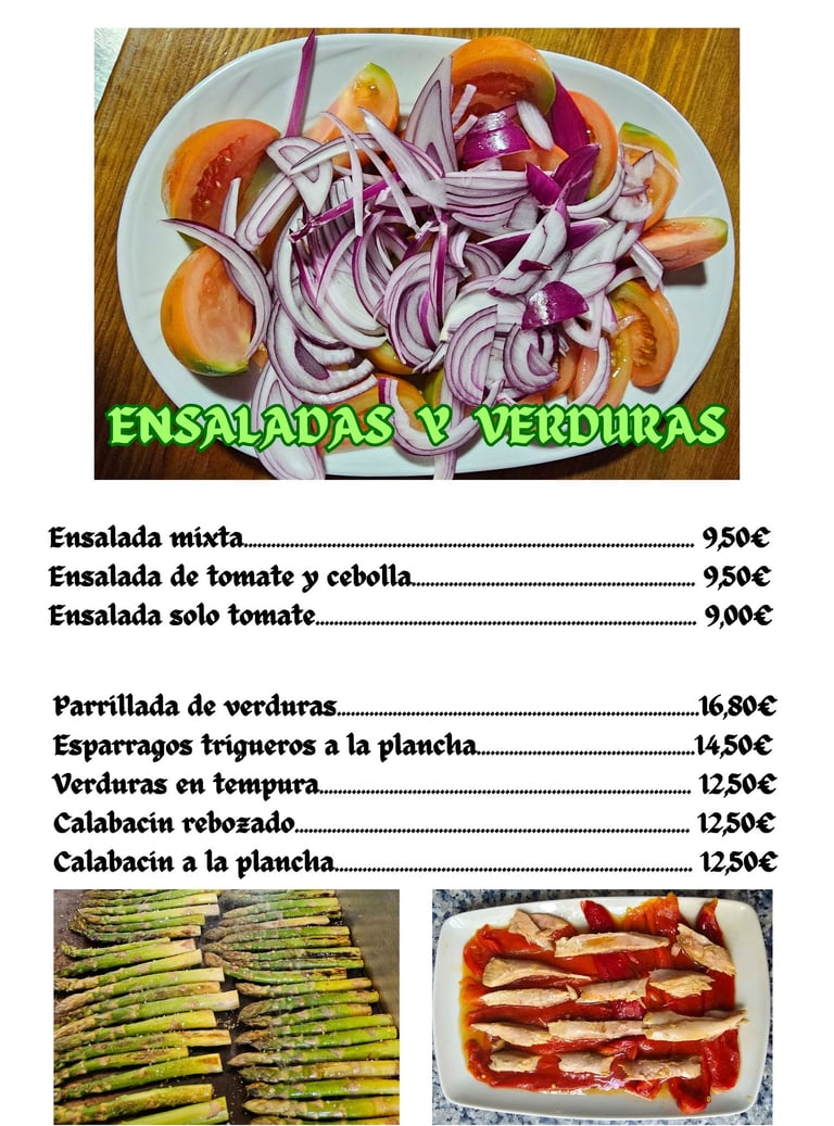 a menu card with a picture of a plate of food