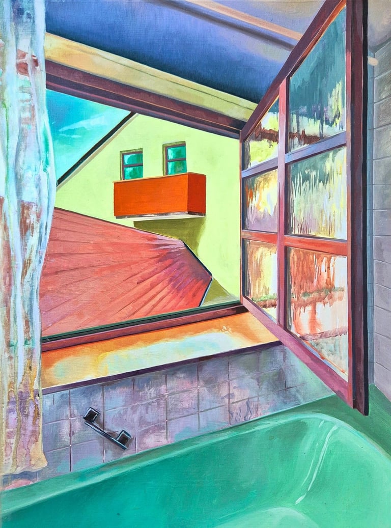 "Traulich"-Öl auf Holz-Gemälde von 2025-Jasmin Roßmann