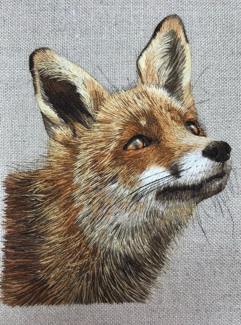 fox embroidery