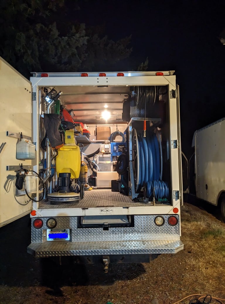 Grossbusters Carpet Cleaning service truck