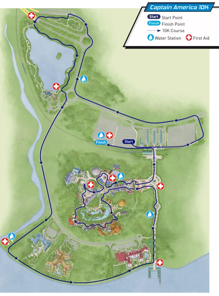 2017 Hong Kong Disneyland Captain America 10K Course Map