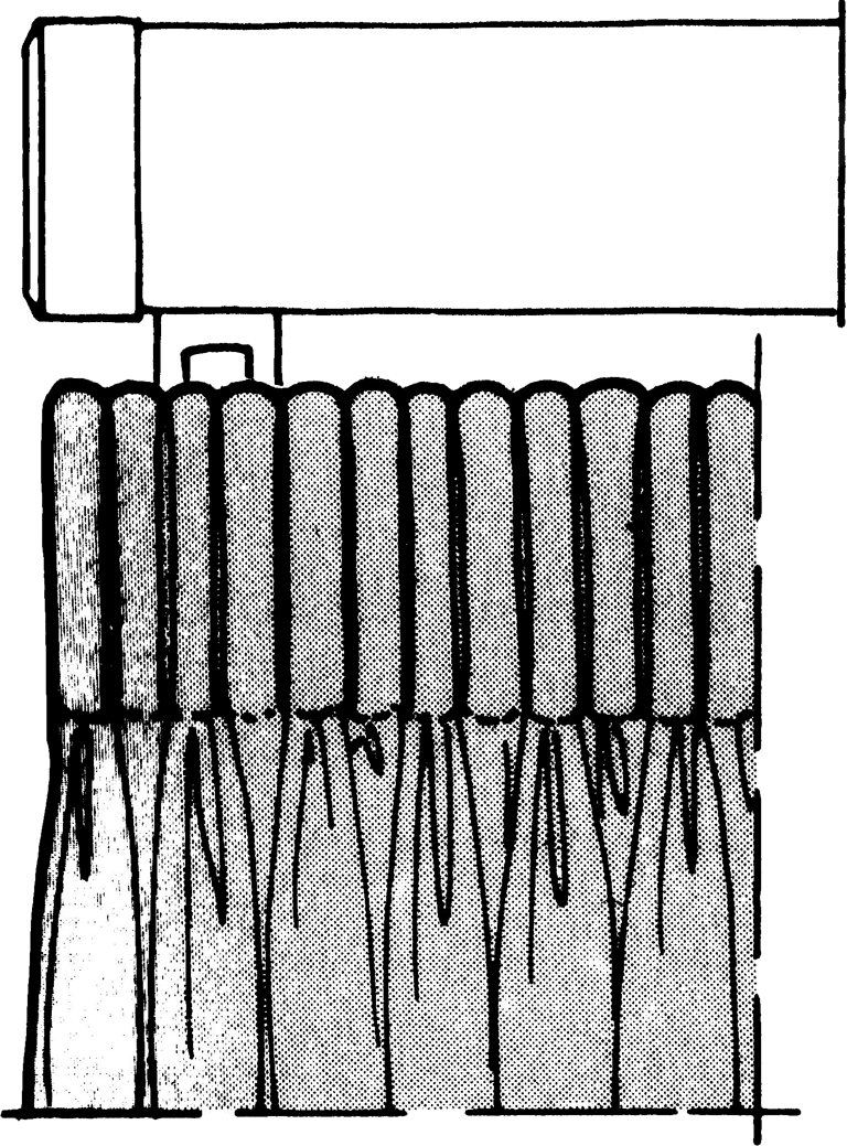 Schéma représentant une tête de rideaux ordinaire