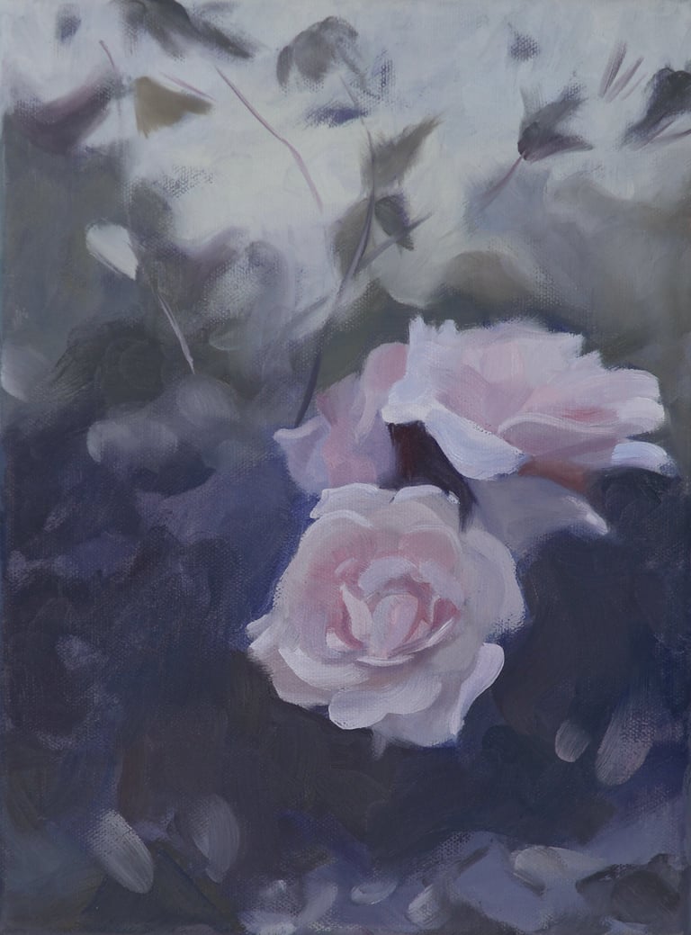 Abby's Roses - Painting by David Shimp