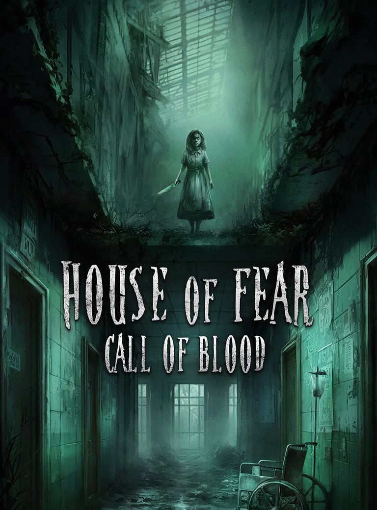 A scary patient in a deadly looking hospital in the VR Escape room House of Fear Call of Blood