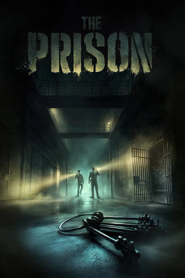 A set of keys and prison guards in the background in an Image of the VR Escape Room game The Prison
