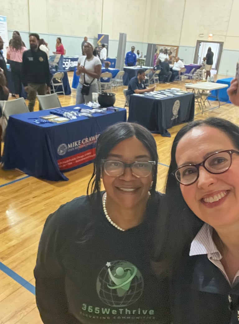 365 We Thrive at a Restorative Justice Summit pictured with Mariayana Spyropoulus