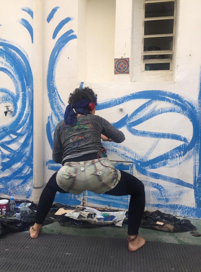 début de peinture murale