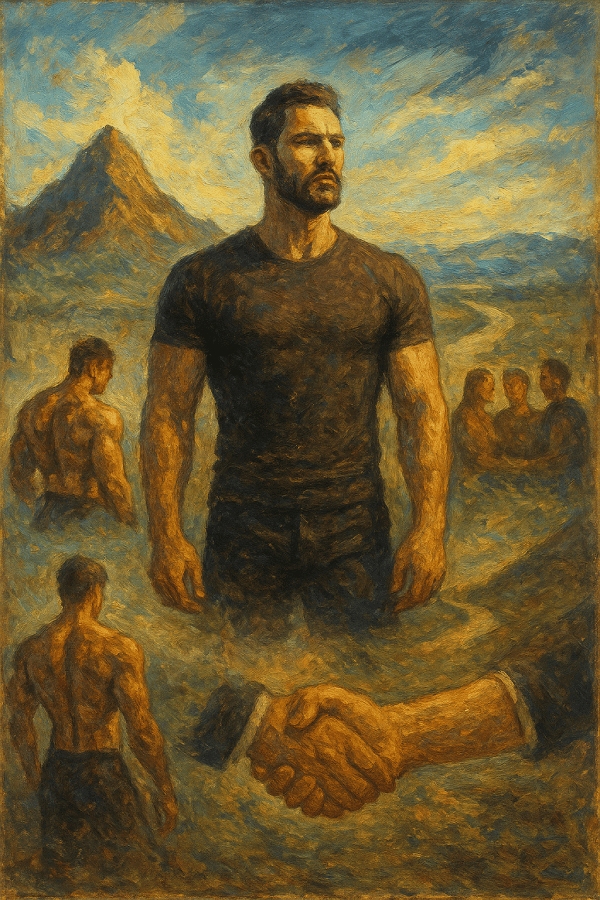 rough oil painting of a masculine man