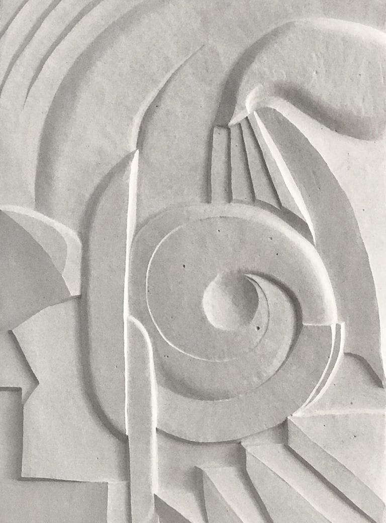 bas relief platre sculpté