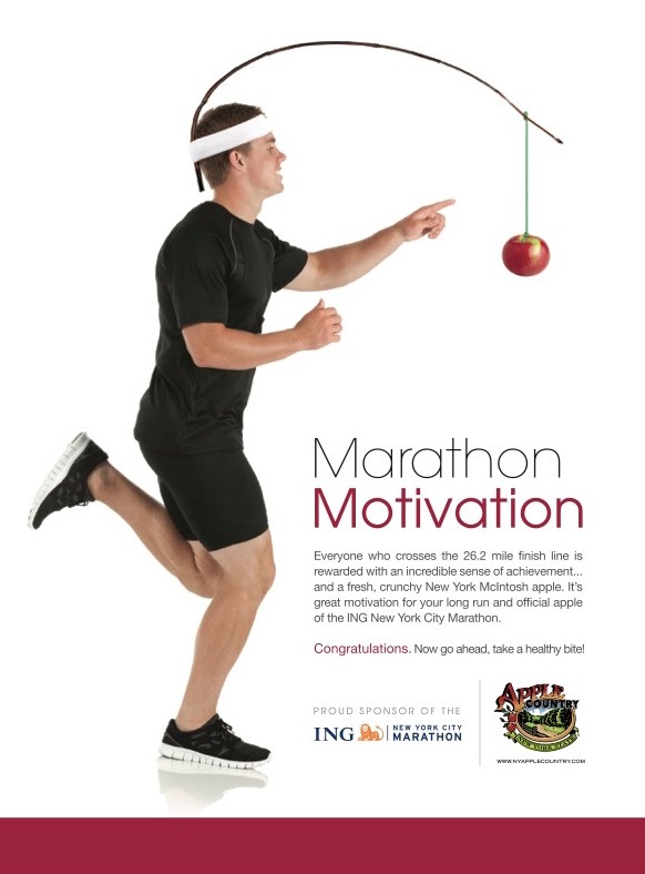 Ad for New York State Apples' sponsorship of New York City Marathon.