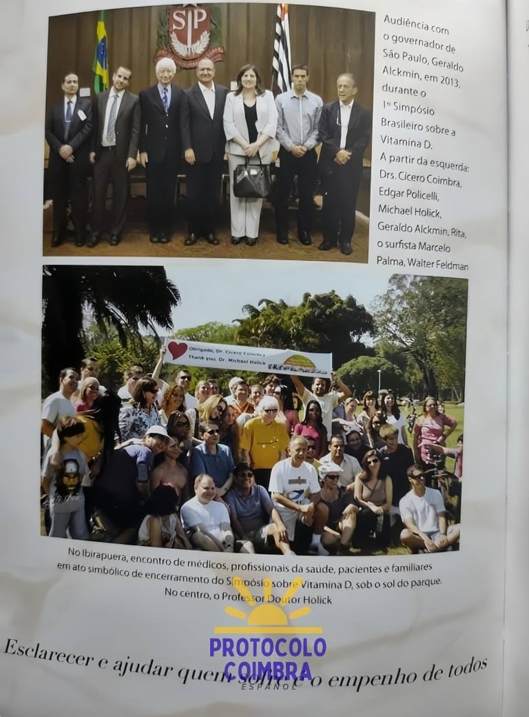 Dr. Michael Holick and the former governor of São Paulo, Geraldo Alckmin, at the symposium.