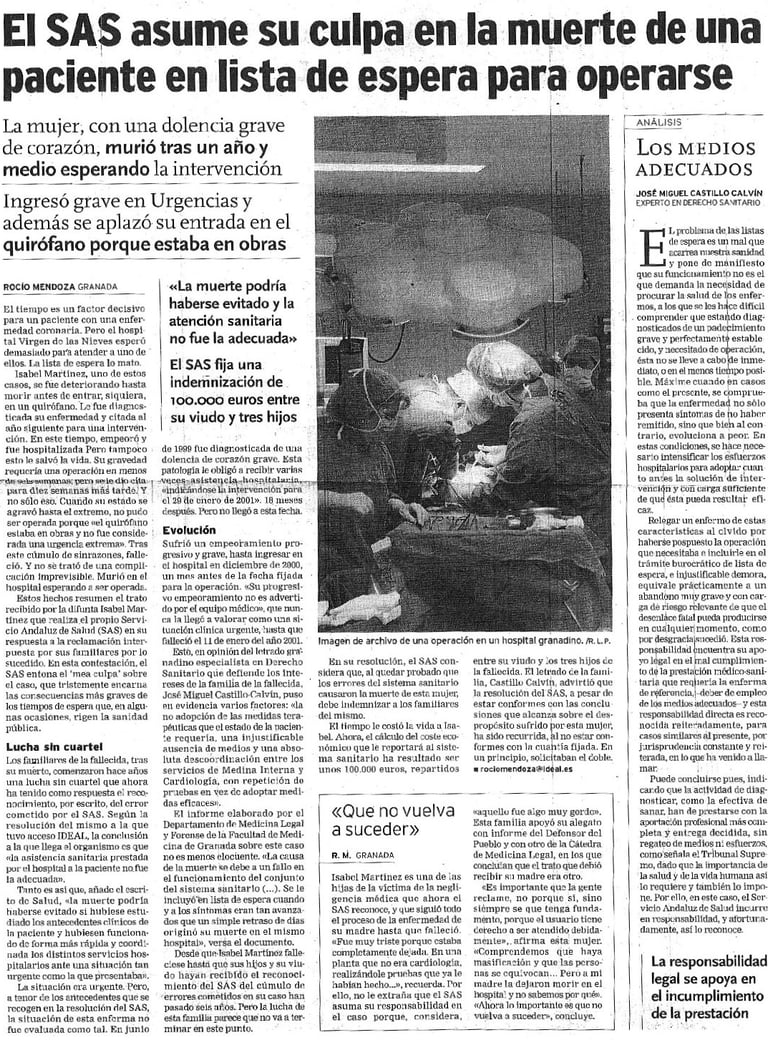 negligencia médica por lista de espera