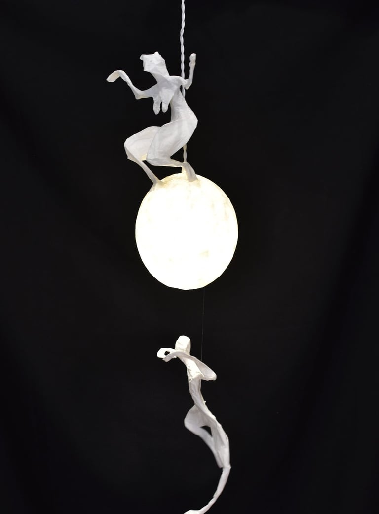 paper sculpture lightened light Sète