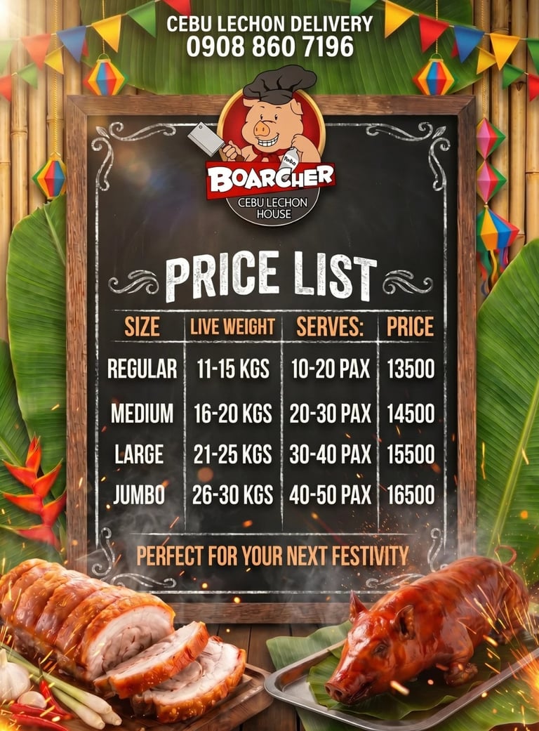 cebu lechon delivery price list