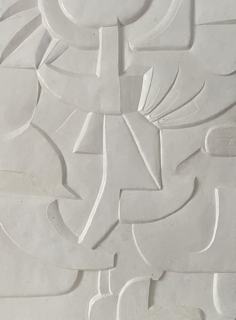sculpture plâtre bas relief