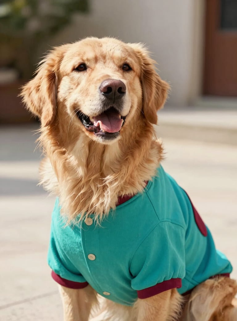 perro con camisa casual confeccionada a medida