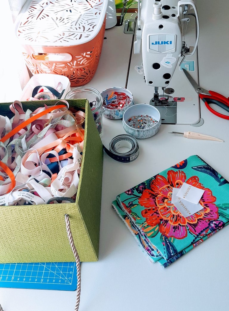 rubans  multicolores en tissu satin 