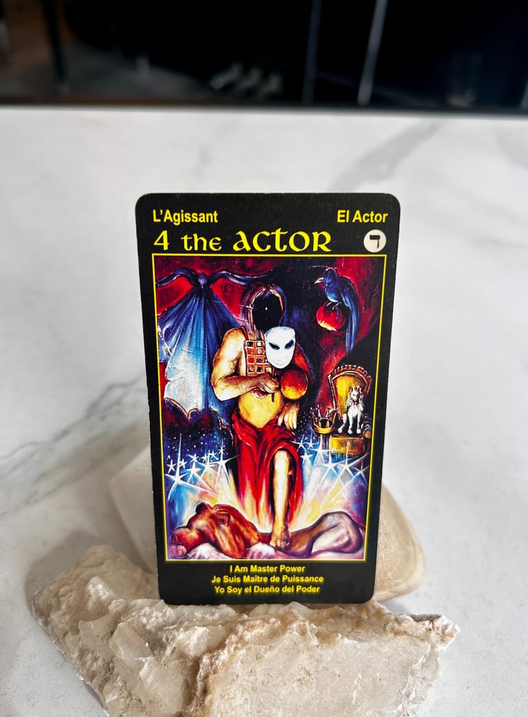 Tarot card 4 The Actor or The Emperor action and structure