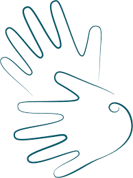 deux mains bleues signent