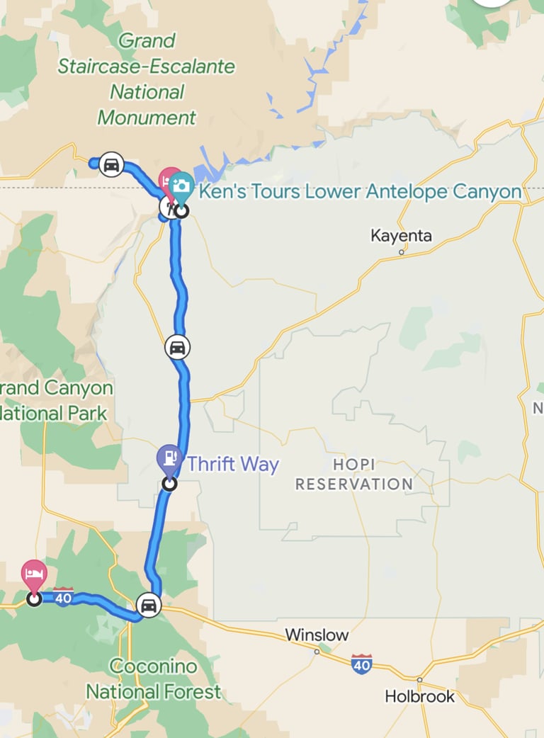 Self-Drive Day 2 from Williams to Page