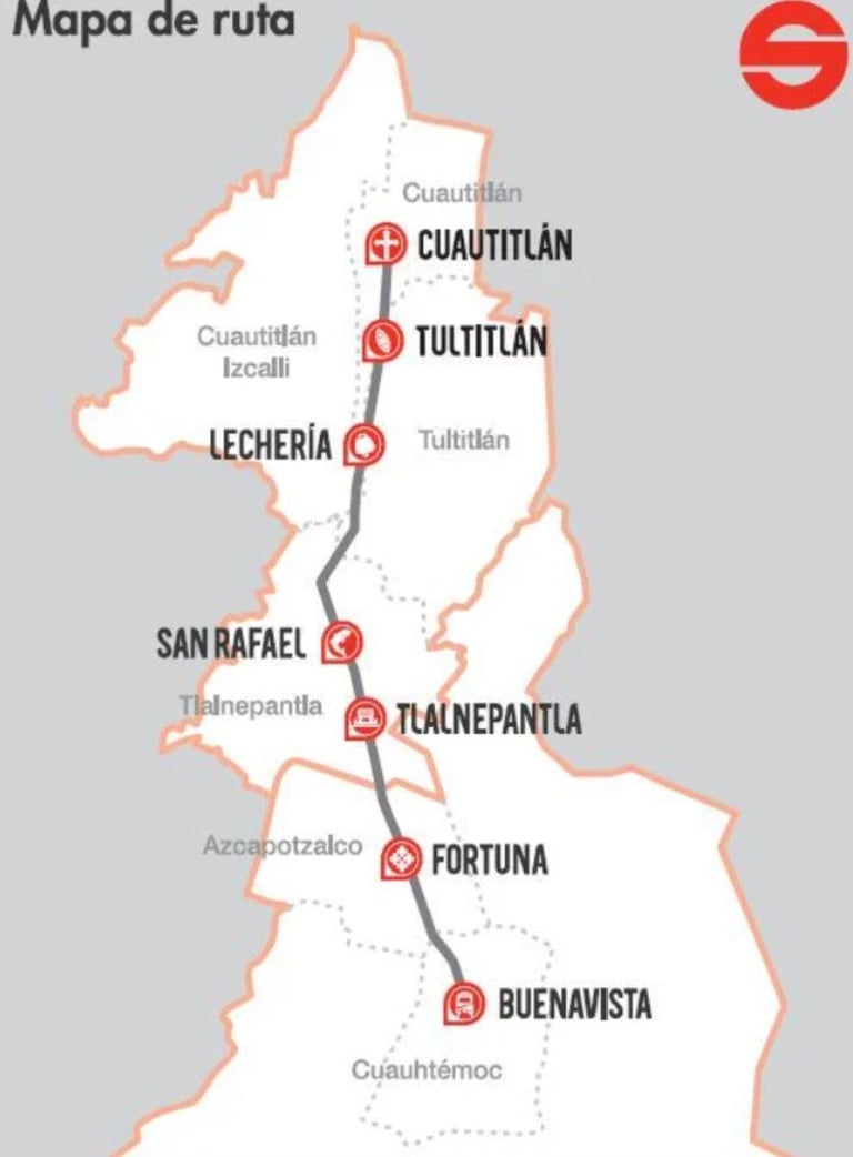 mapa del tren Suburbano Estaciones del tren suburbano