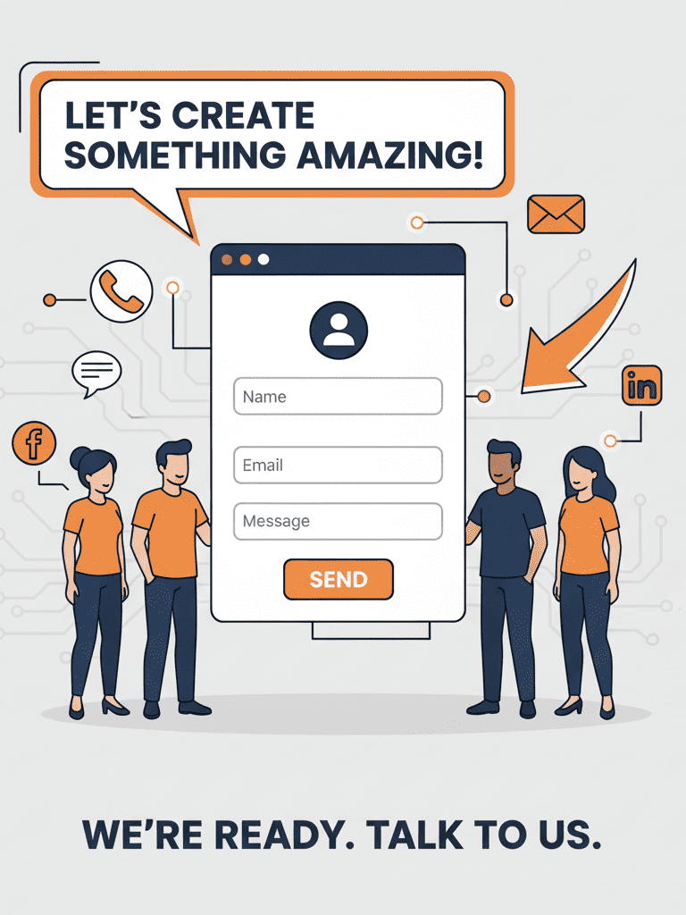 contact form illustration for Addsnim Digital – digital marketing agency India