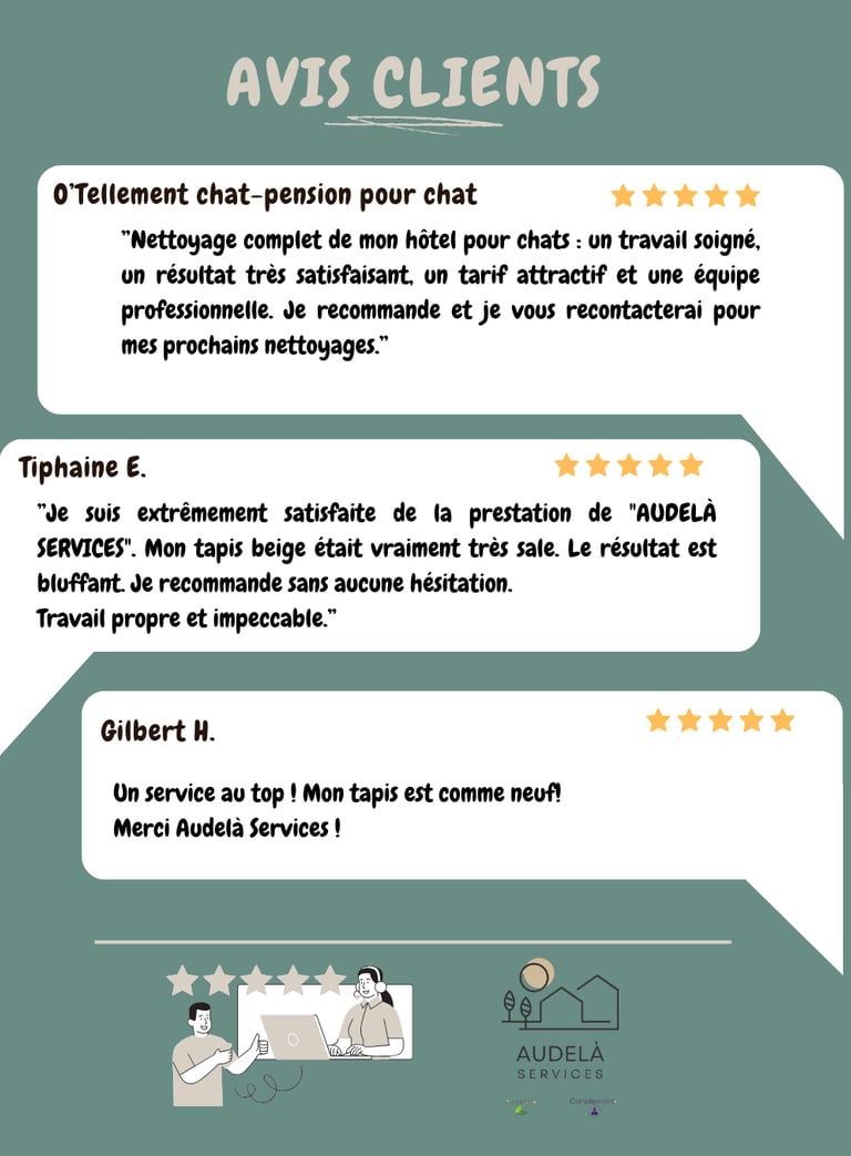 Avis clients services de nettoyage à Rennes - Audelà Services
