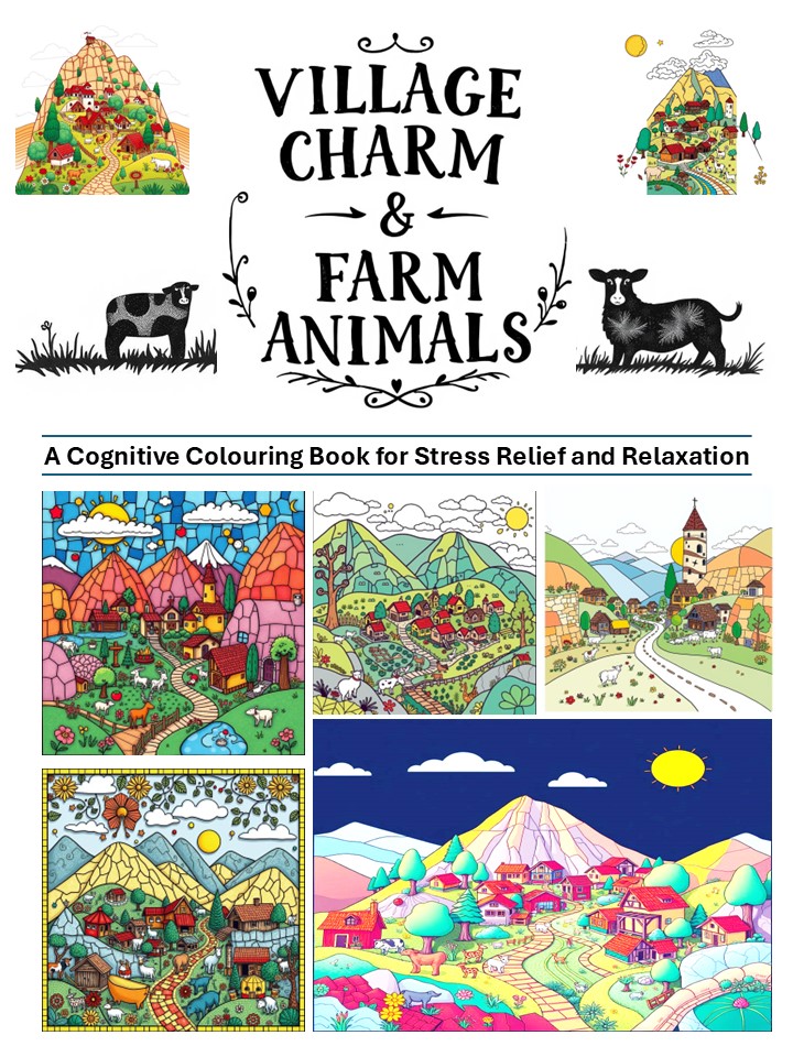 Village Charm Colouring Book Cover