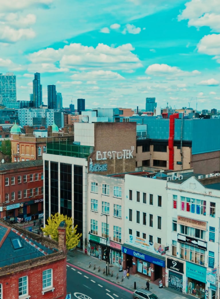 a city skyline view of a city with a view of a city