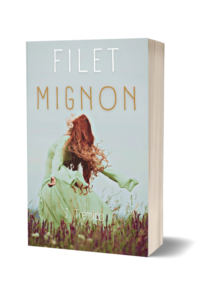 Portada de novela tonos verdes azulados con título Filet Mignon y autor J. Tremico