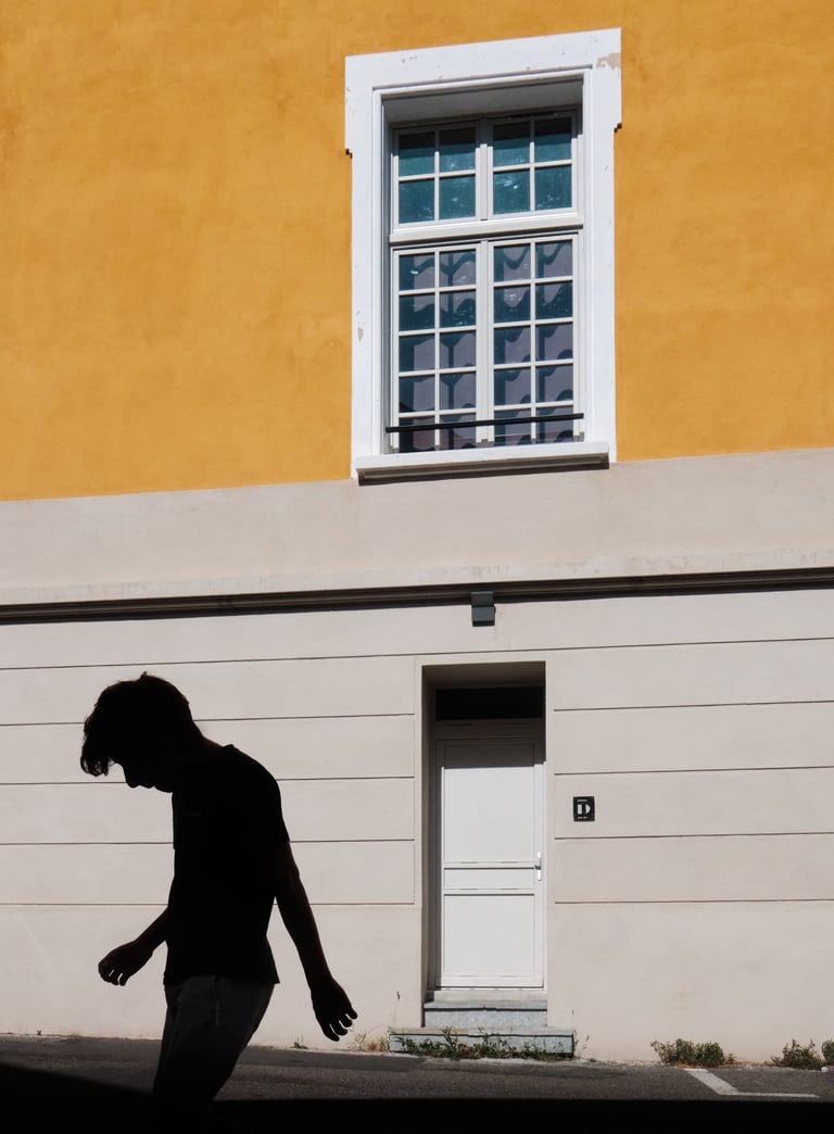 a silhouette at embrun, in the french alps