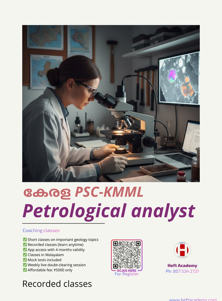 Kerala psc_ KMML-Geology_petrological analyst
