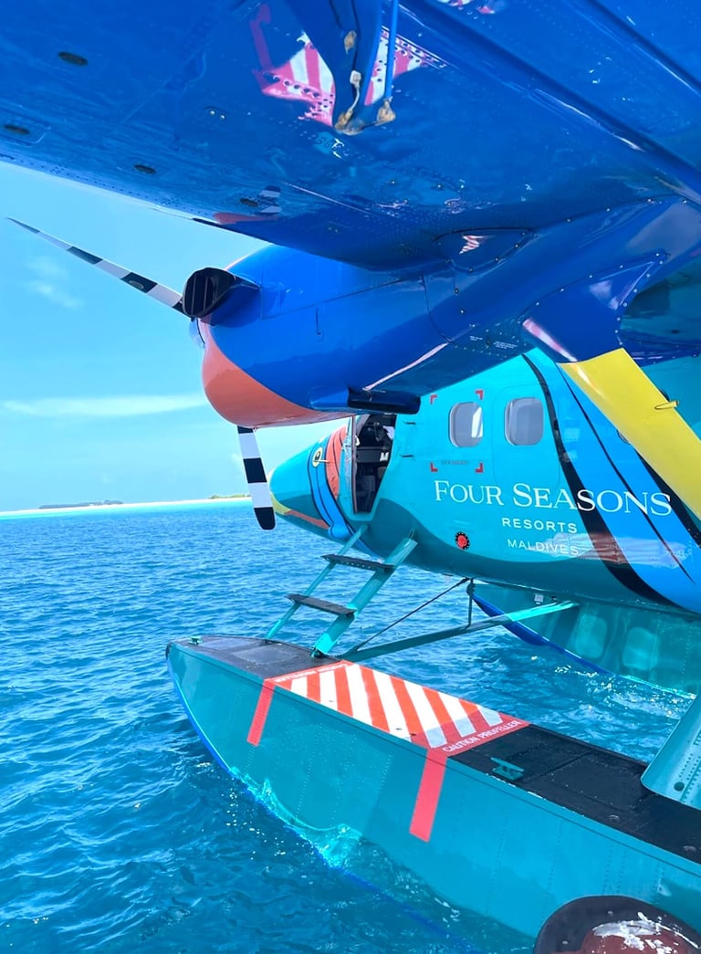Four Seasons Landaa Giraavaru Maldives private seaplane