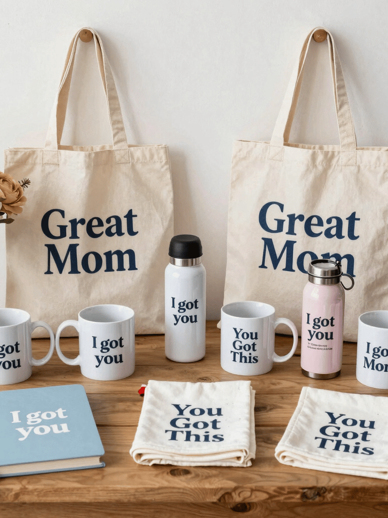 A cozy workspace with printed posters and custom mugs featuring unique designs from fedupfrancis.