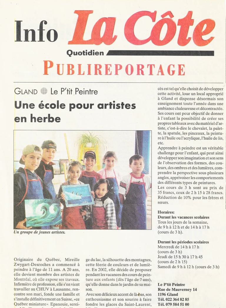 Une école pour artistes en herbe, Mireille Desroches