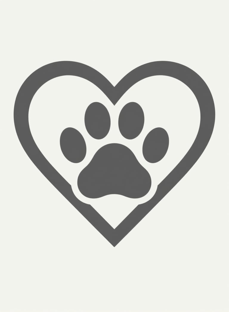 A comforting, minimalist graphic of a heart intertwined with a paw print, rendered in a professional, empathetic style. The colors are #6C7C71 against a soft #F7F9F7 background, symbolizing the eternal bond between humans and pets.