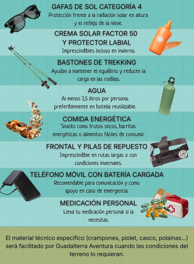 Material recomendado para la subida invernal al Veleta